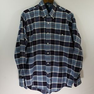 Towncraft Plaid Button Down Mens Large Blue